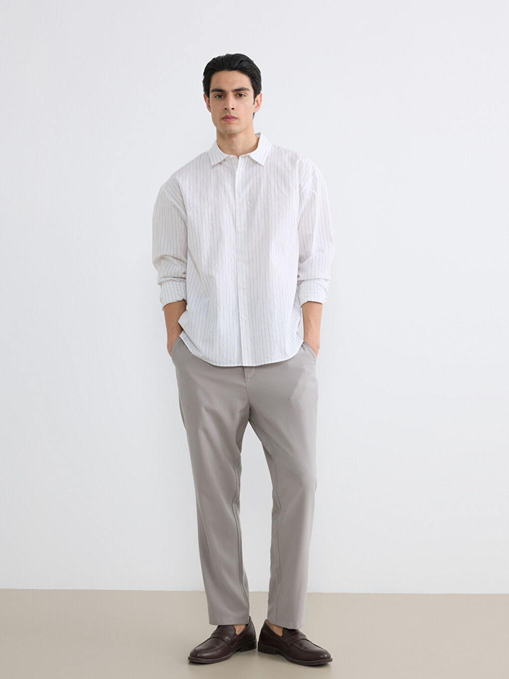 قميص رمادي رجل-1