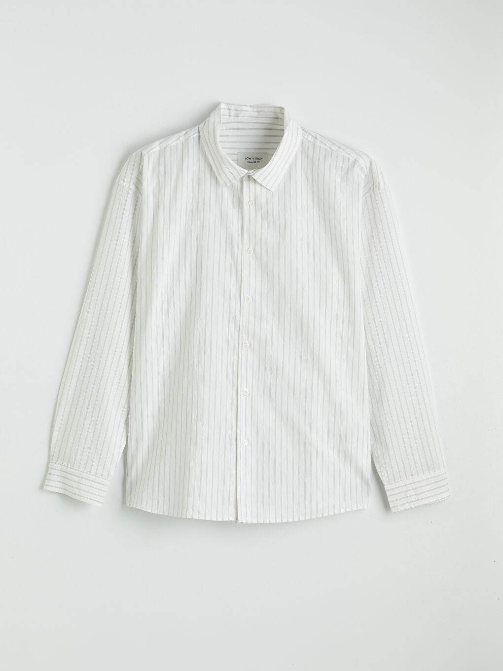 Gri Regular Fit Çizgili Poplin Erkek Gömlek