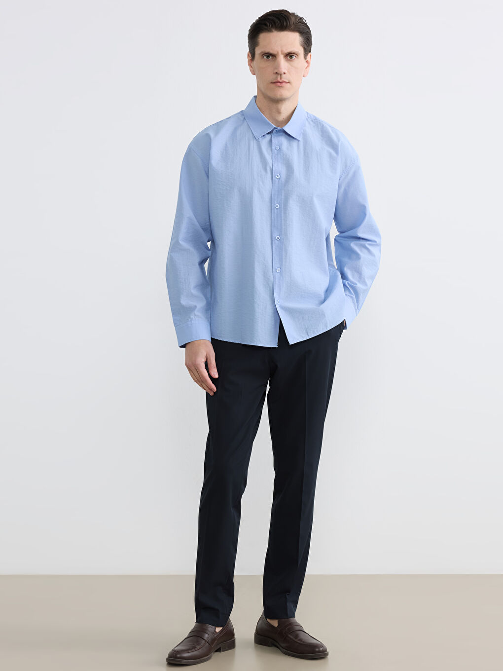 Mavi Regular Fit Poplin Erkek Gömlek-2