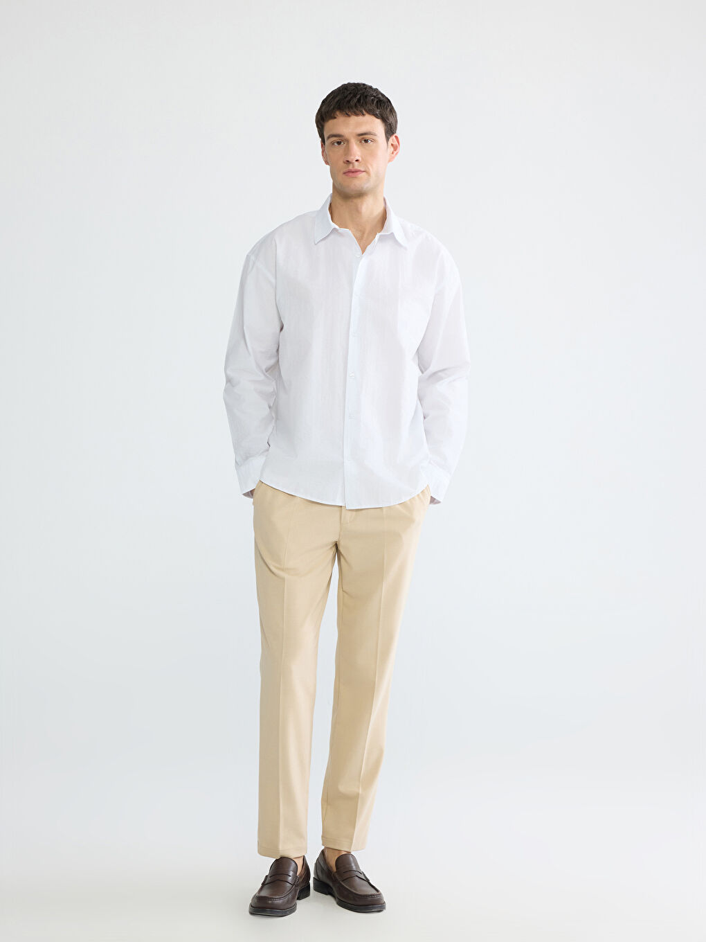 Men's Regular Fit Poplin Shirt-1