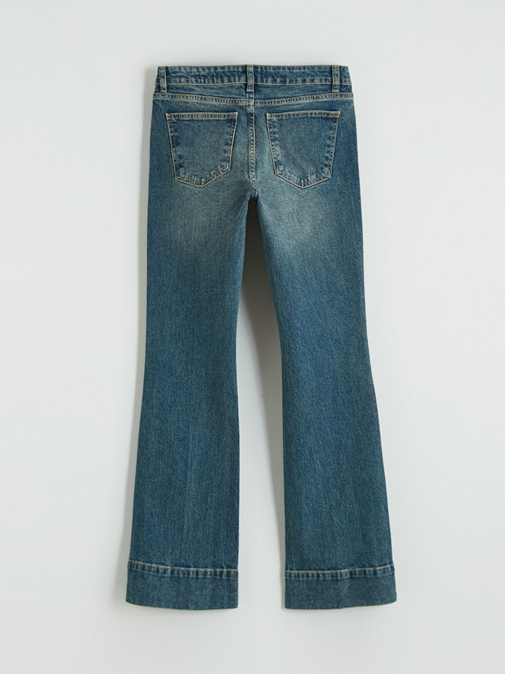 İndigo Flare Kadın Jean Pantolon-9