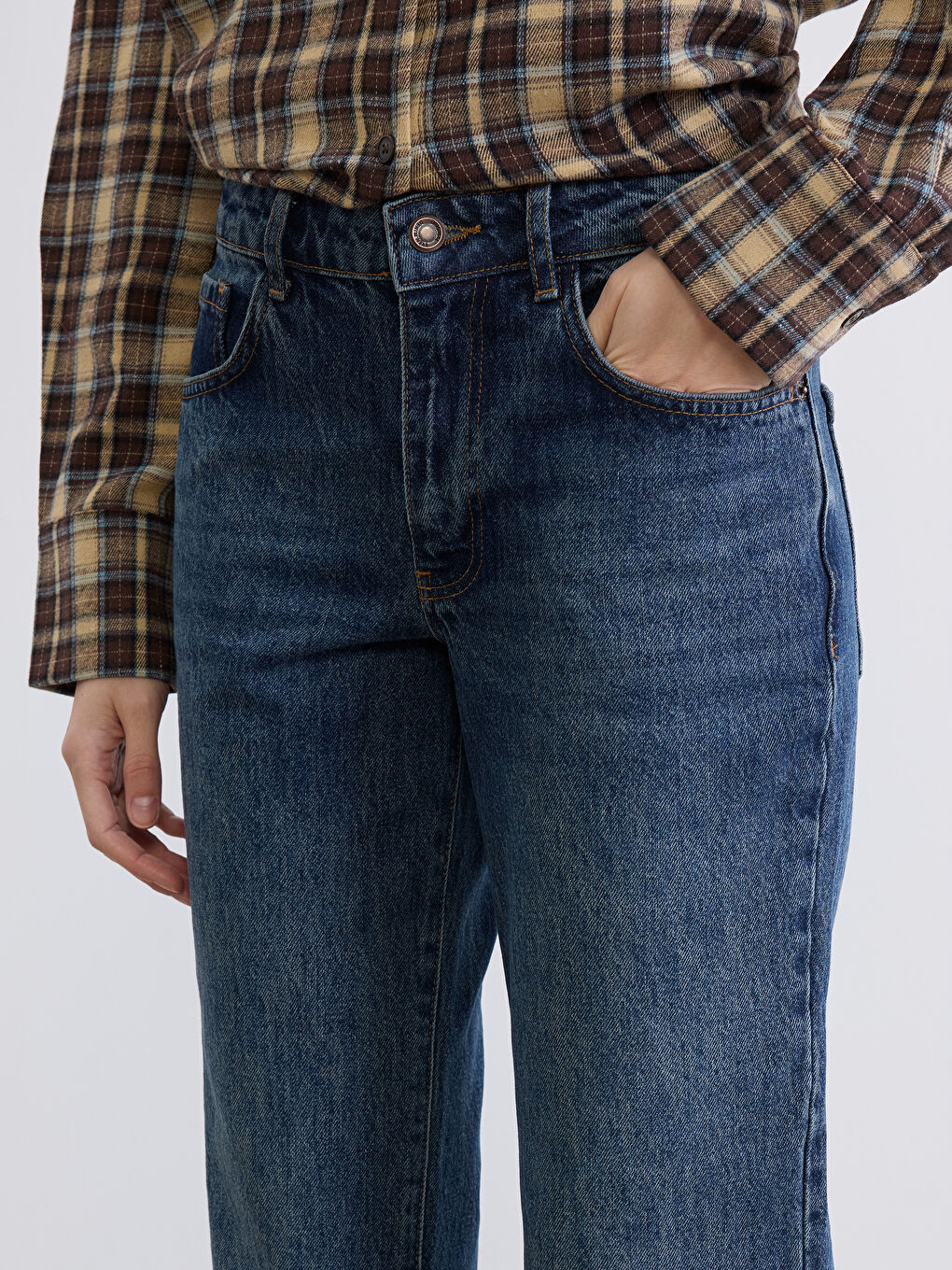 İndigo Straight Fit Kadın Jean Pantolon-2