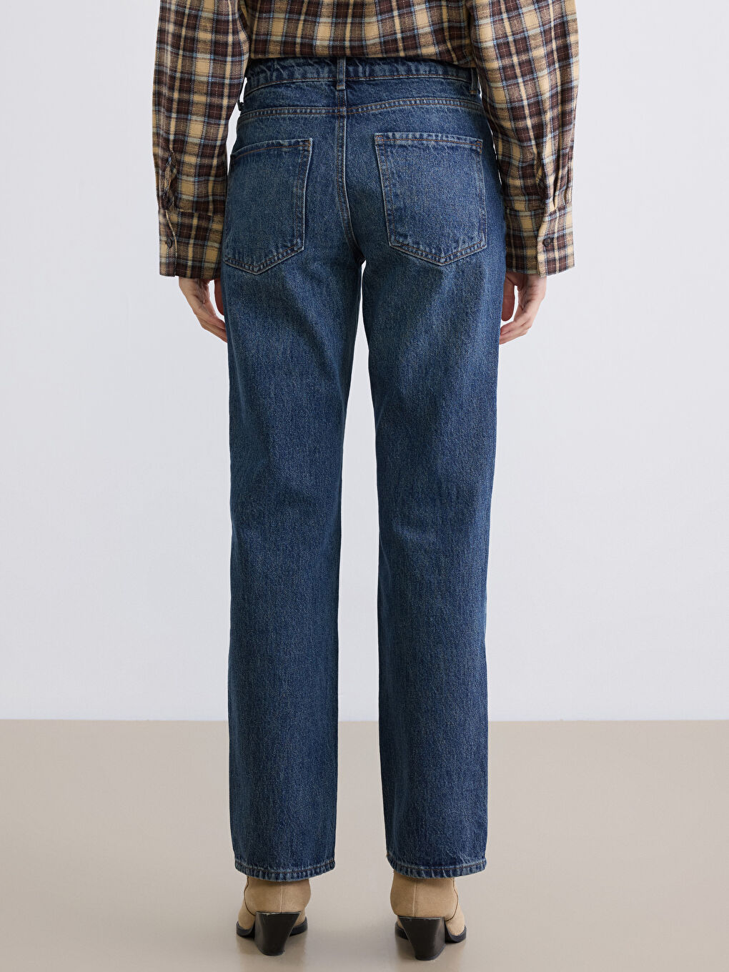 İndigo Straight Fit Kadın Jean Pantolon-3