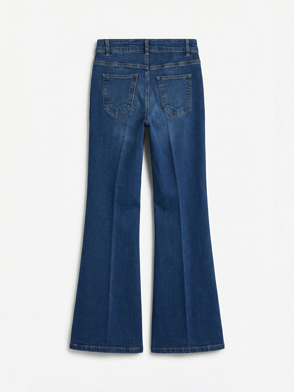 İndigo Yüksek Bel Flare Kadın Jean Pantolon-1