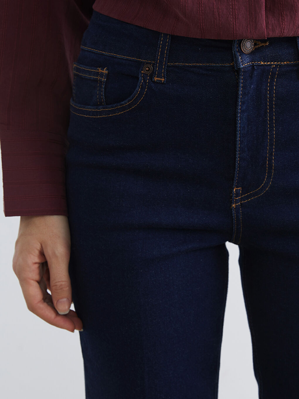 Siyah Yüksek Bel Flare Kadın Jean Pantolon-2