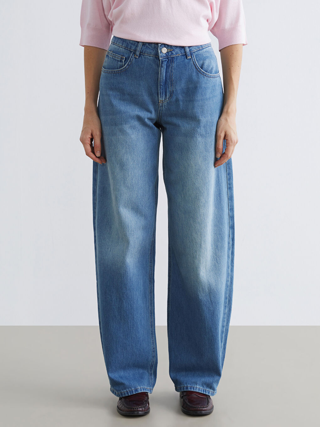 Дамски дънки с кройка „Балон“-1