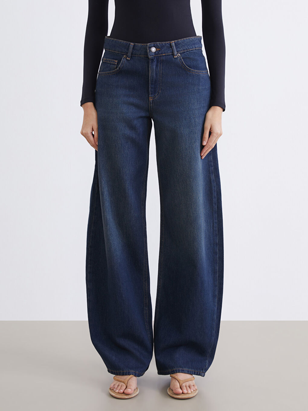 İndigo Balloon Fit Kadın Jean Pantolon-1