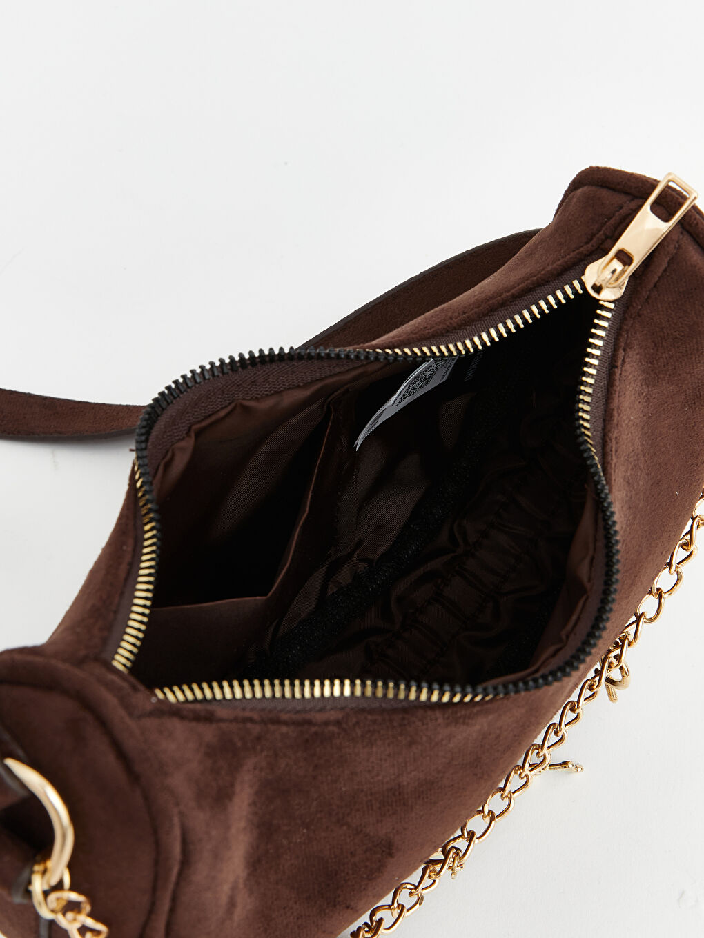 Kahverengi Süet Görünümlü Kadın Omuz Çantası-3