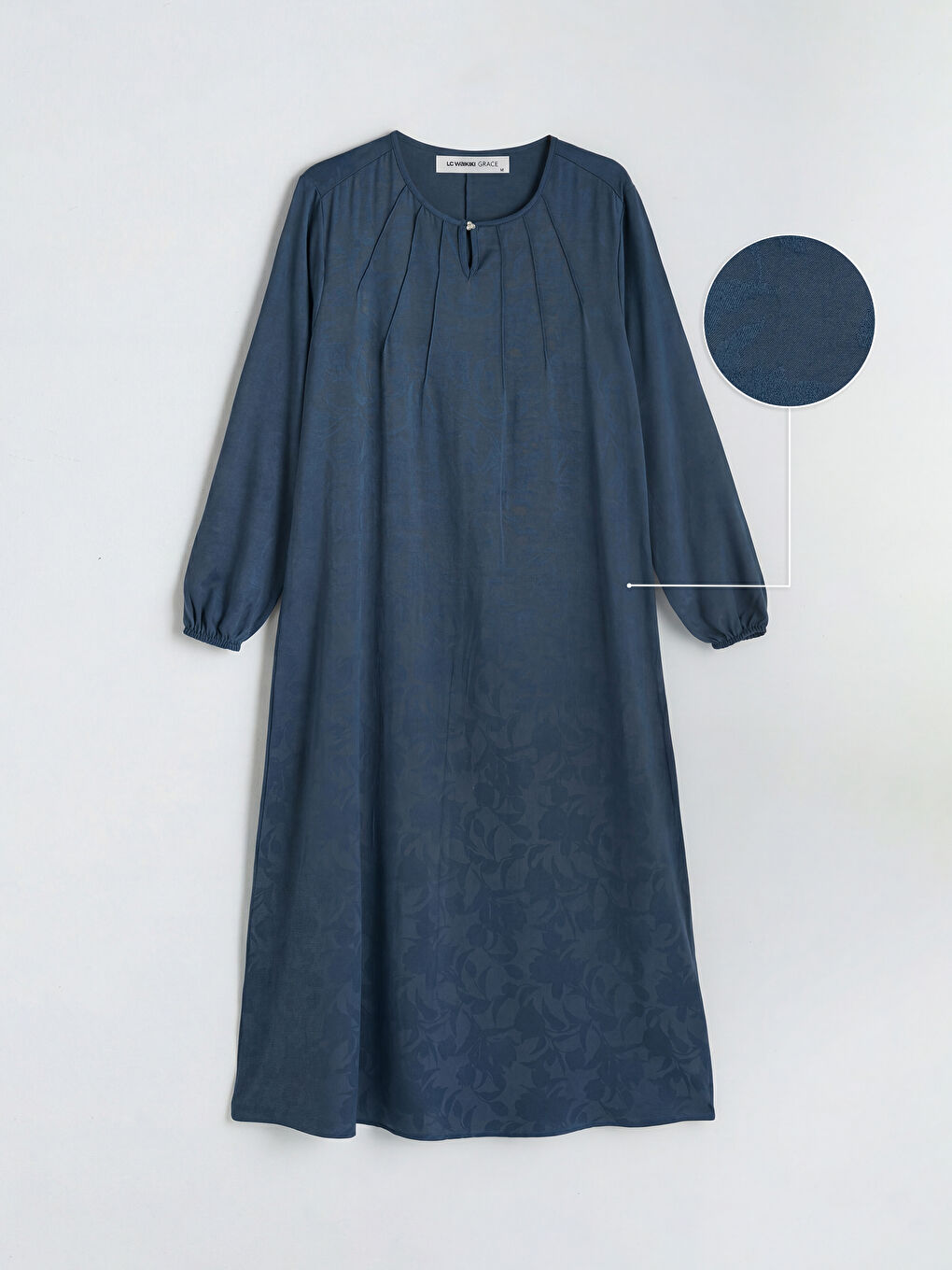 İndigo Bisiklet Yaka A Kesim Elbise