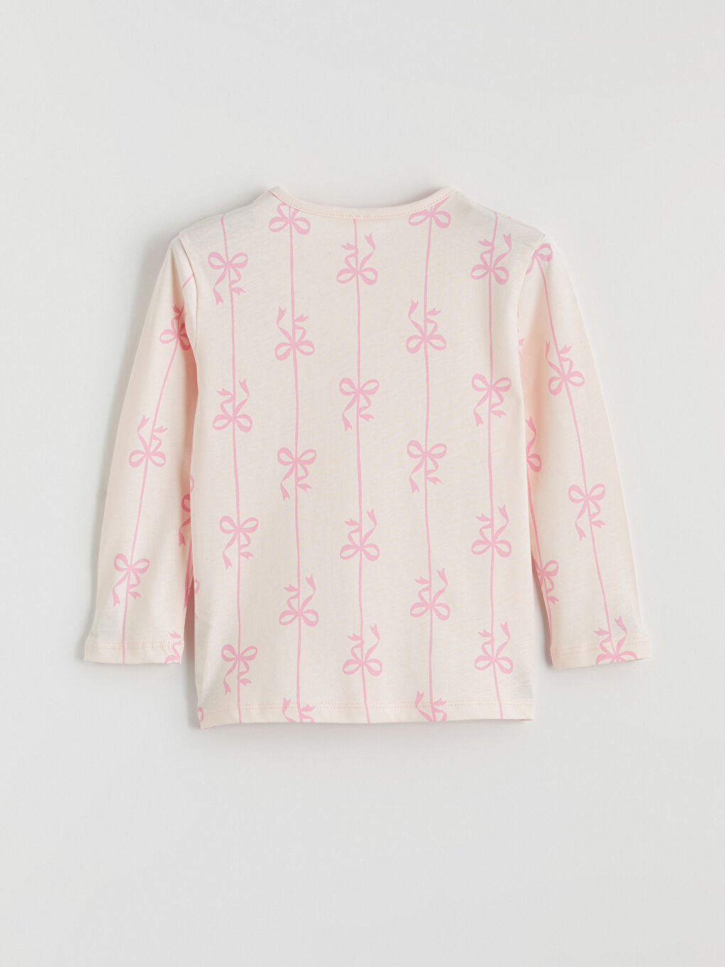 Pembe Fiyonk Desenli Kız Çocuk Pijama Takımı-3