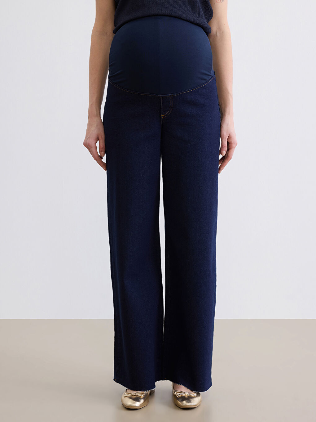 Over Bump Wideleg Maternity Jeans-1