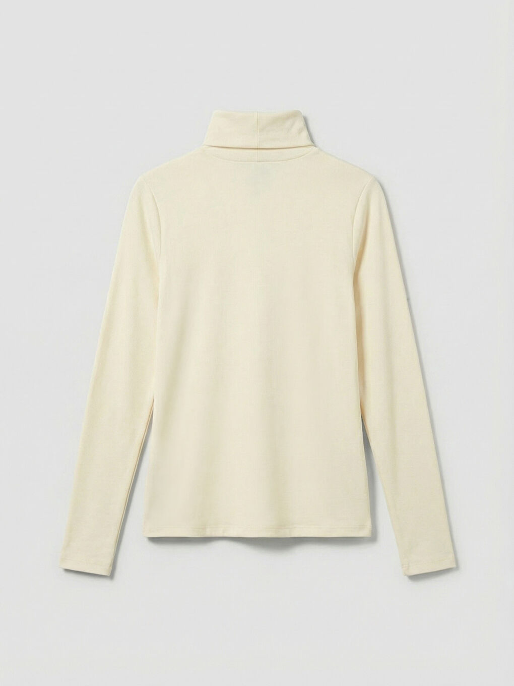 Ekru Dik Yaka Kadın Body-1