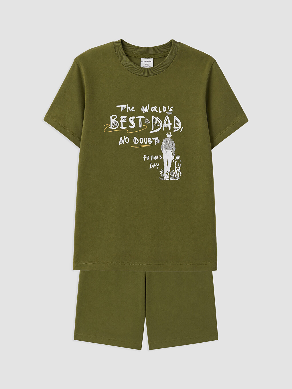 Yeşil Baskılı Erkek Çocuk Şortlu Pijama Takımı