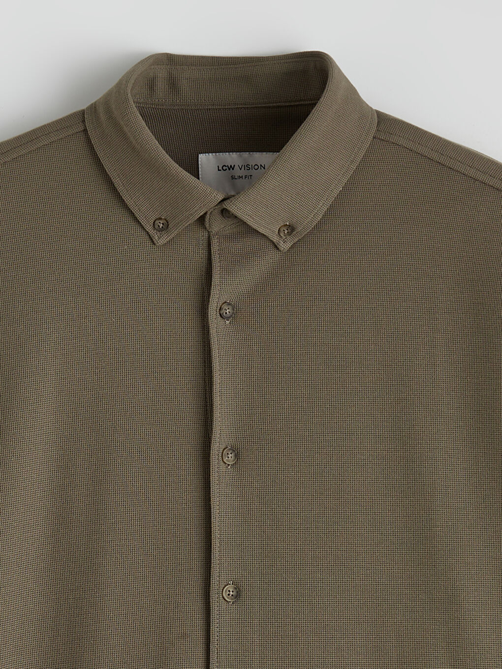 Haki Slim Fit Erkek Gömlek-1