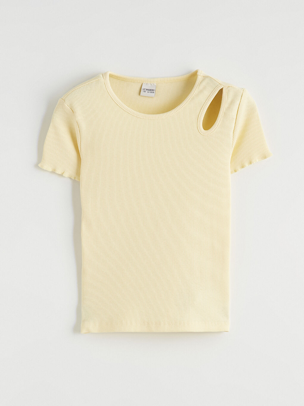 Sarı Bisiklet Yaka Kız Çocuk Tişört