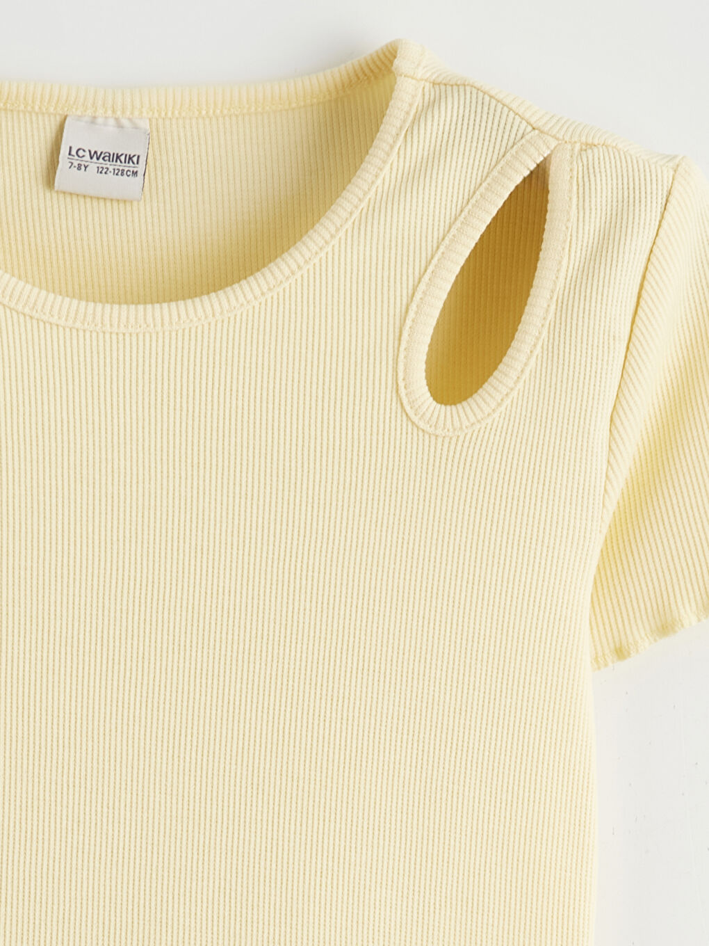 Sarı Bisiklet Yaka Kız Çocuk Tişört-1