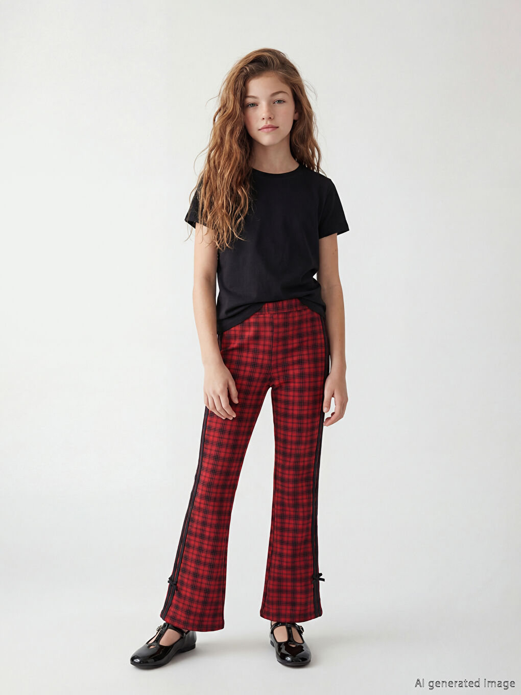 Fiyonk Detaylı İspanyol Paça Kız Çocuk Tayt