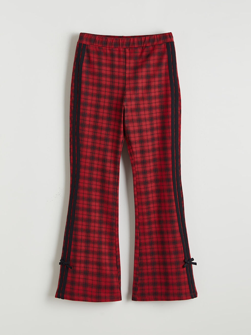 Kırmızı Fiyonk Detaylı İspanyol Paça Kız Çocuk Tayt