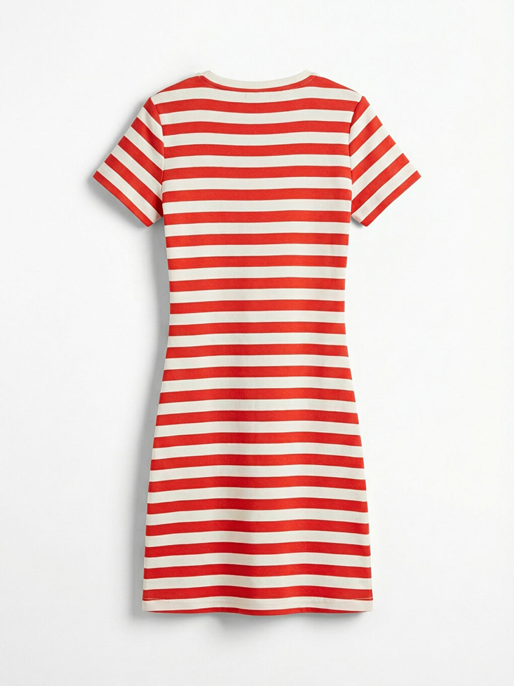 Kırmızı Bisiklet Yaka Kız Çocuk Çizgili Elbise-1