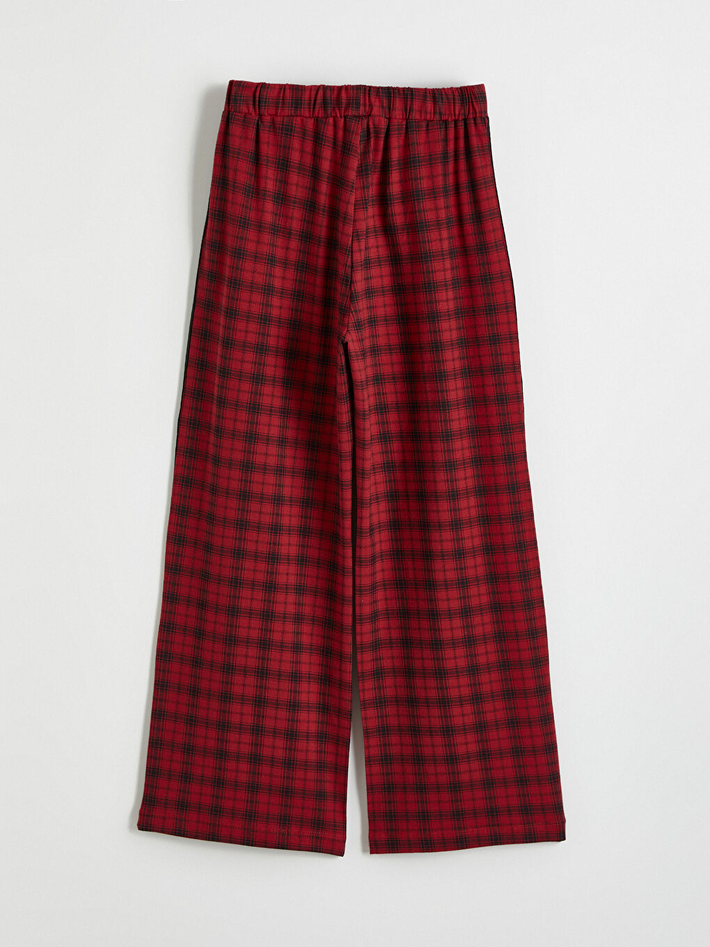 Kırmızı Ekose Desenli Yanları Şeritli Kız Çocuk Eşofman Altı-2