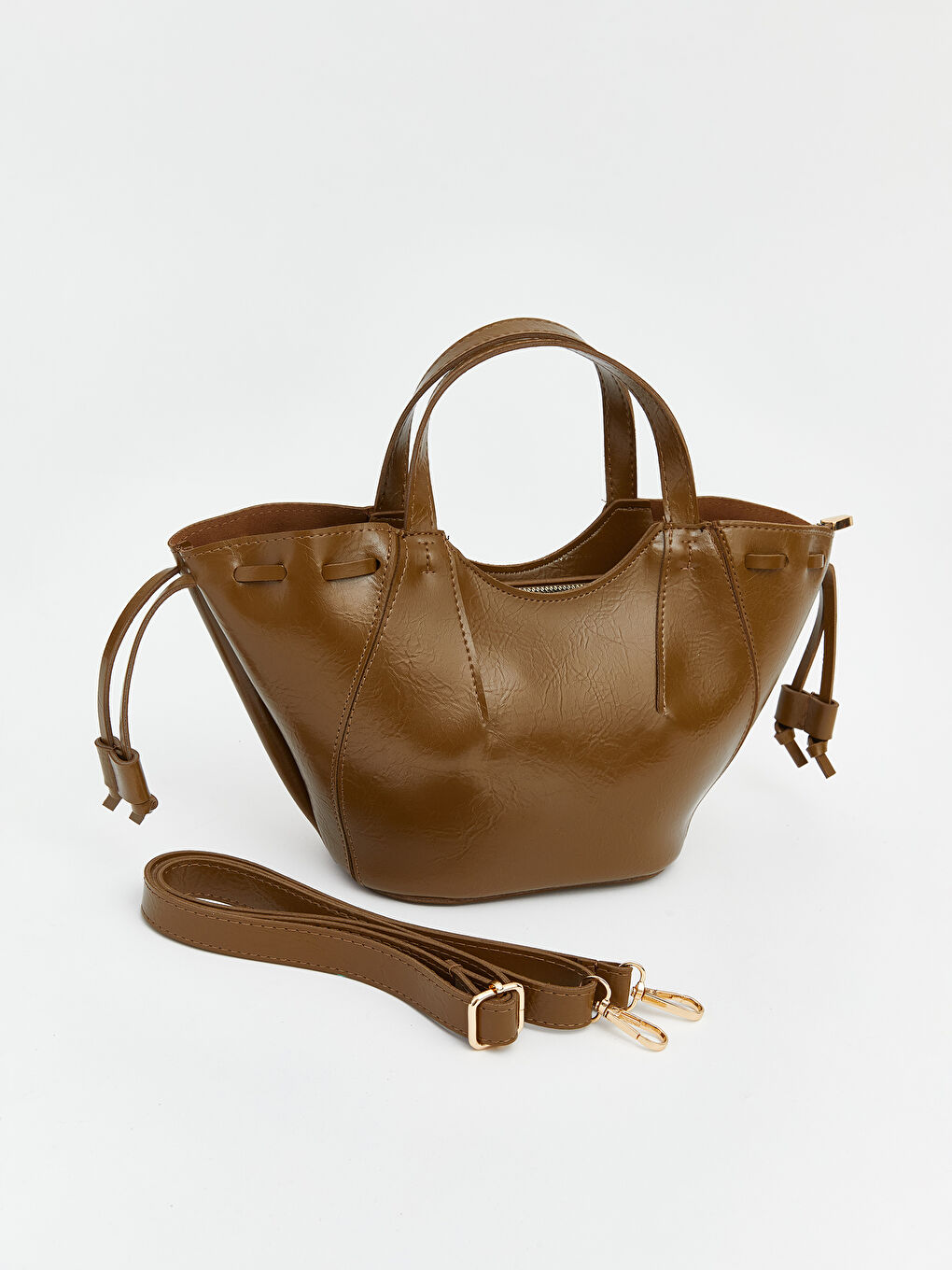 Yeşil Deri Görünümlü Kadın Kol Çantası-1