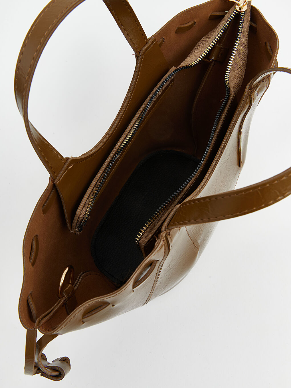 Yeşil Deri Görünümlü Kadın Kol Çantası-3