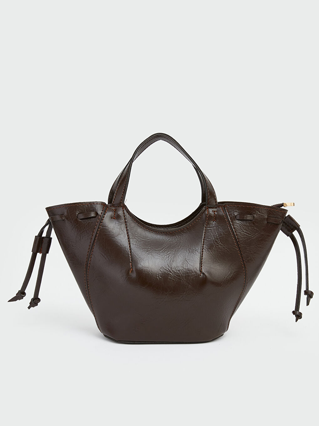 Kahverengi Deri Görünümlü Kadın Kol Çantası