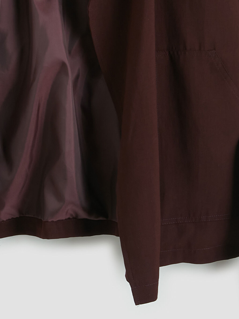 Bordo Gömlek Yaka Kuşaklı Oversize Kadın Ceket-2