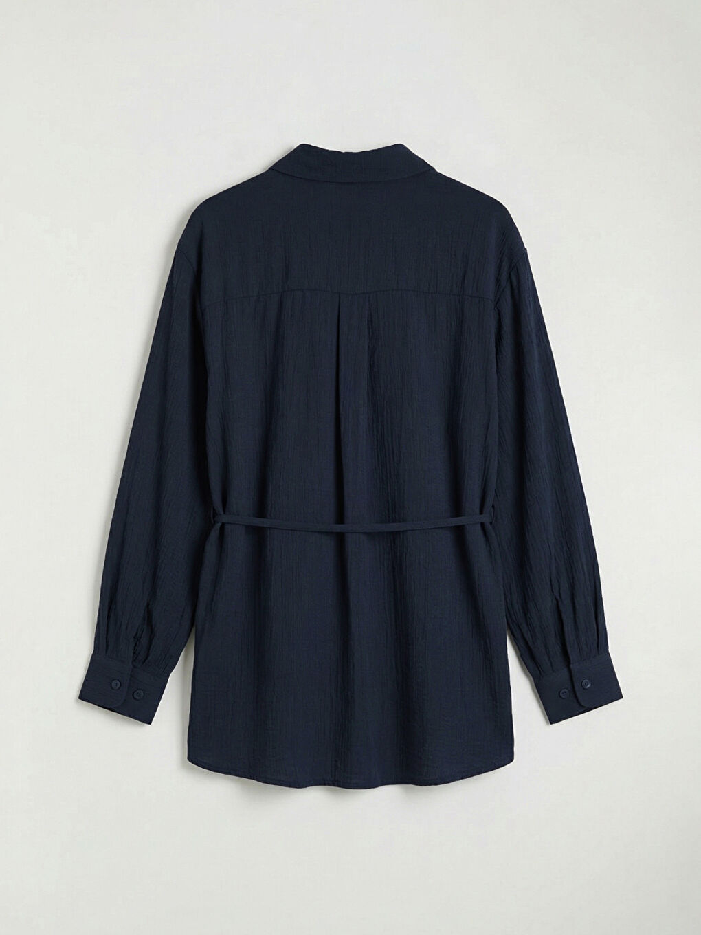 Lacivert Dokulu Kadın Gömlek Tunik-5