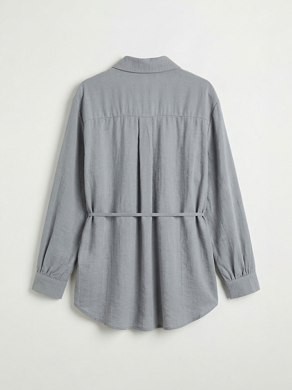 Gri Dokulu Kadın Gömlek Tunik-5