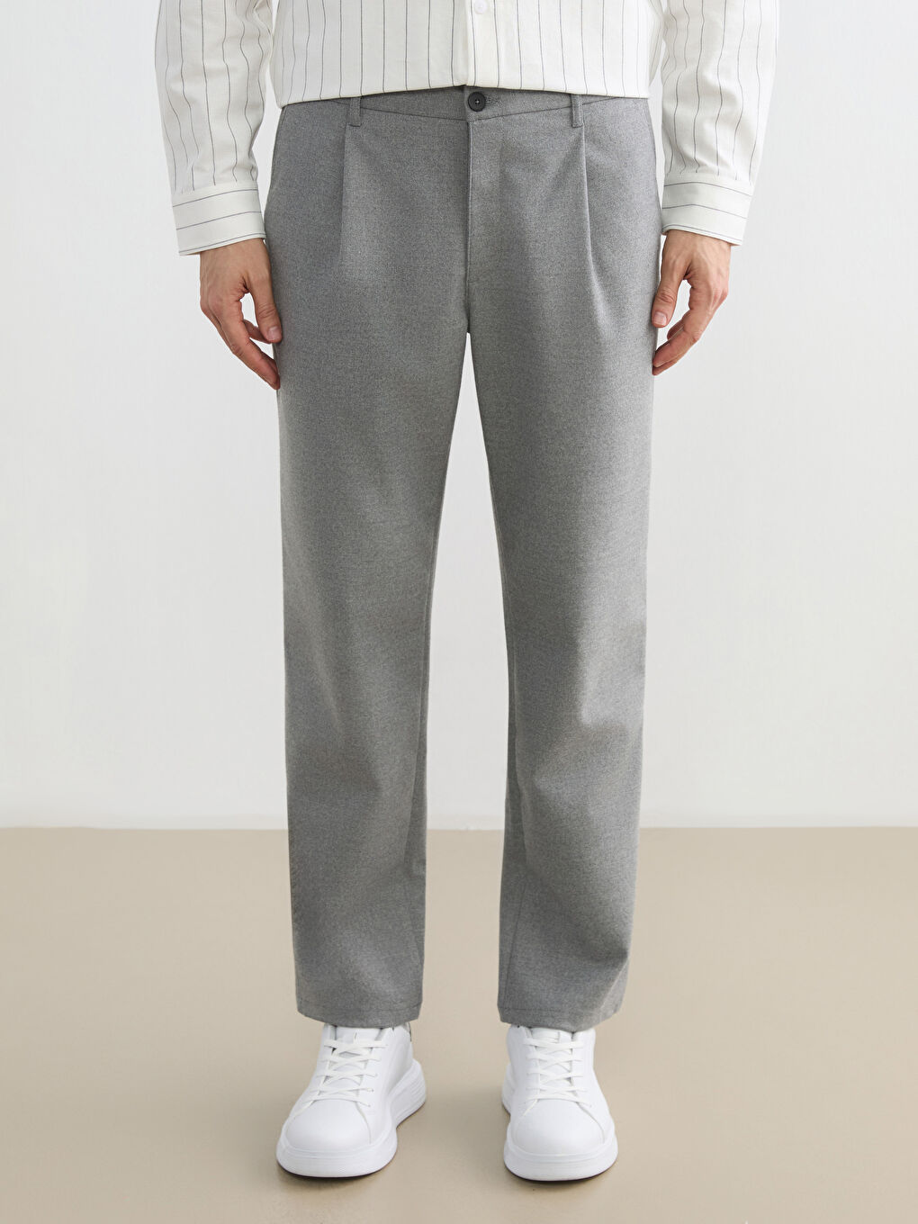 بنطلون انثراسايت / رمادي داكن رجل-1