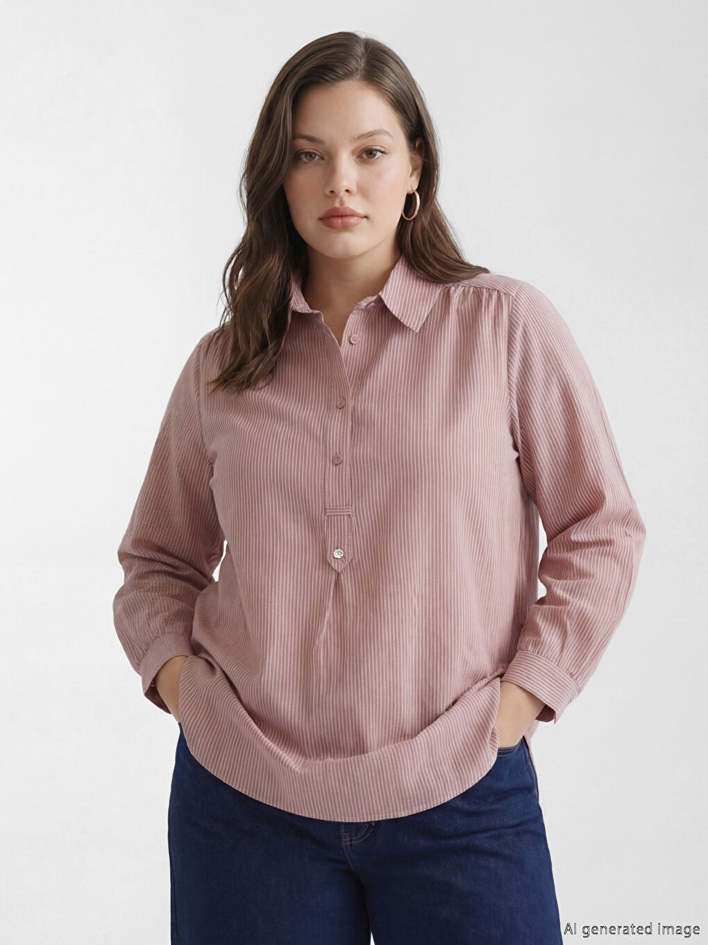 تونيك قميص حريمي واسع بخامة مودال-1