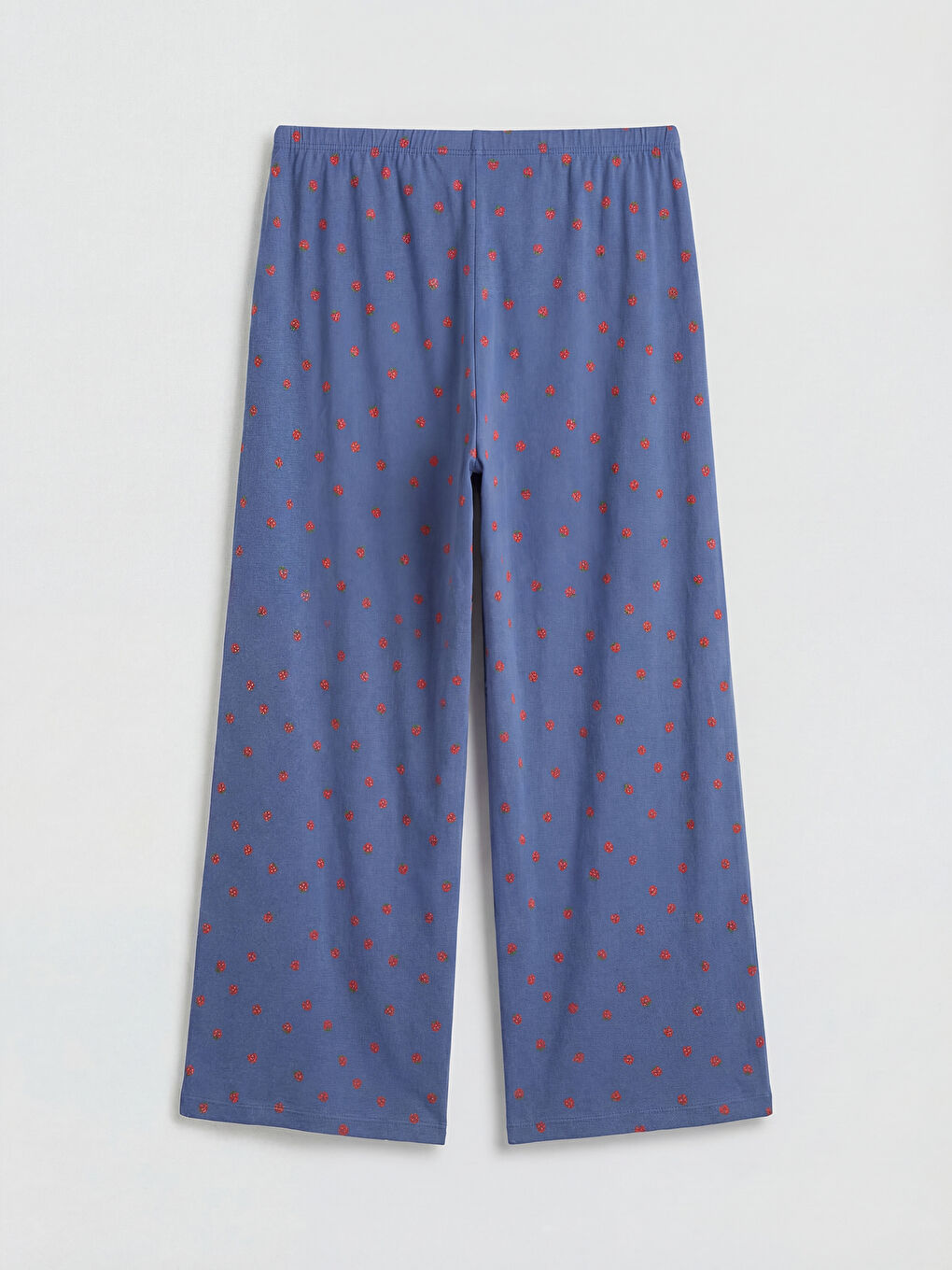 Mavi Bisiklet Yaka Baskılı Kadın Kaprili Pijama Takımı-4