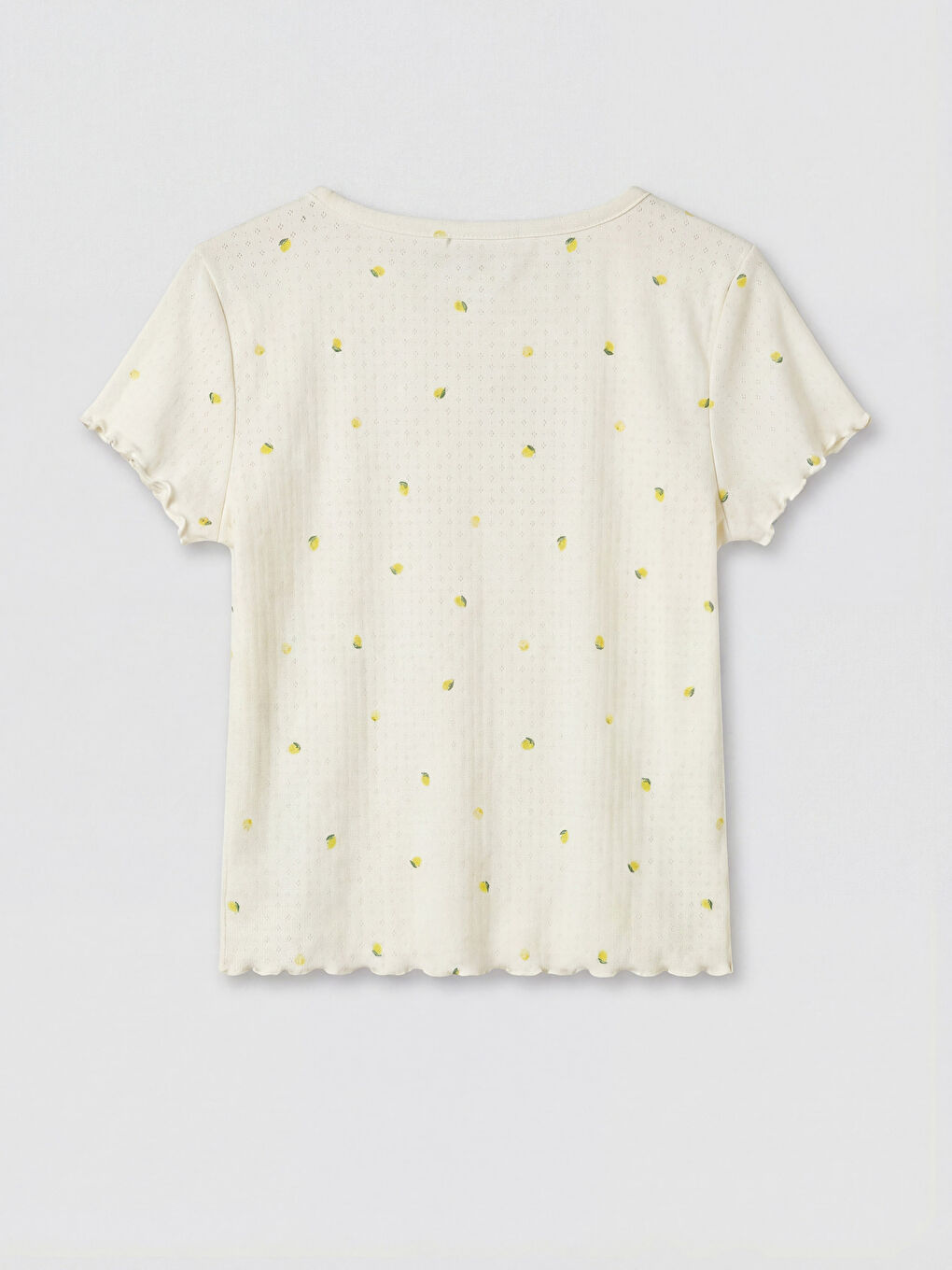 Ekru V Yaka Kadın Şortlu Pijama Takımı-2