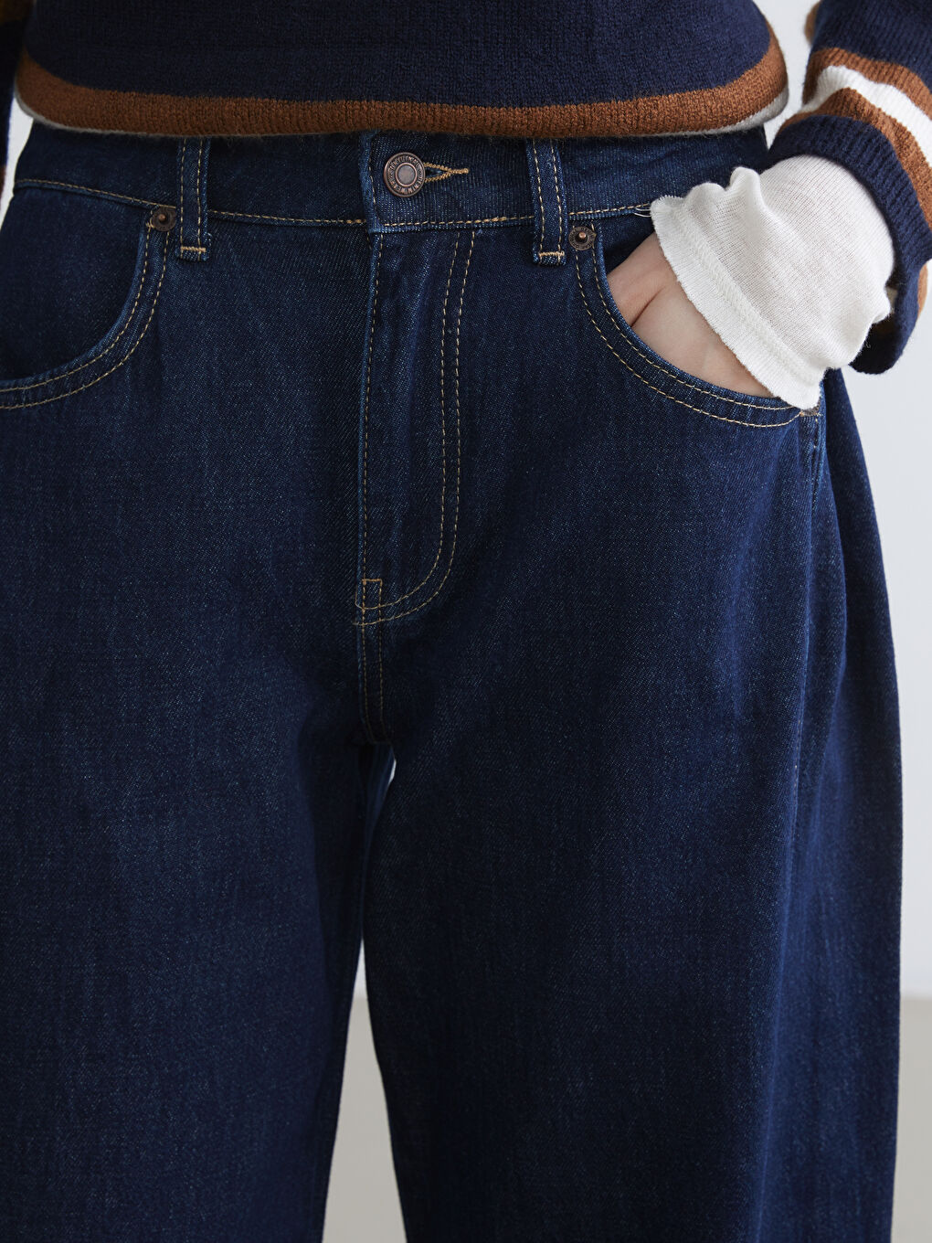 İndigo Wideleg Kadın Jean Pantolon-2