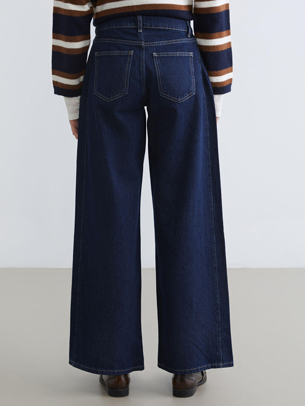 İndigo Wideleg Kadın Jean Pantolon-3