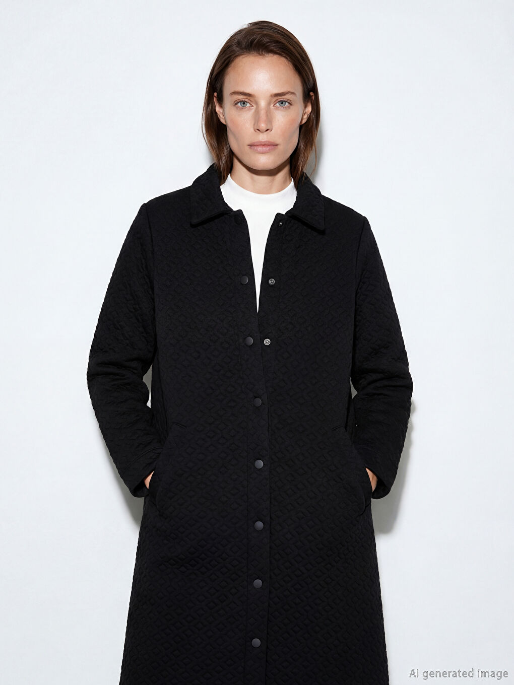 Collared Textured Women's Abaya-1