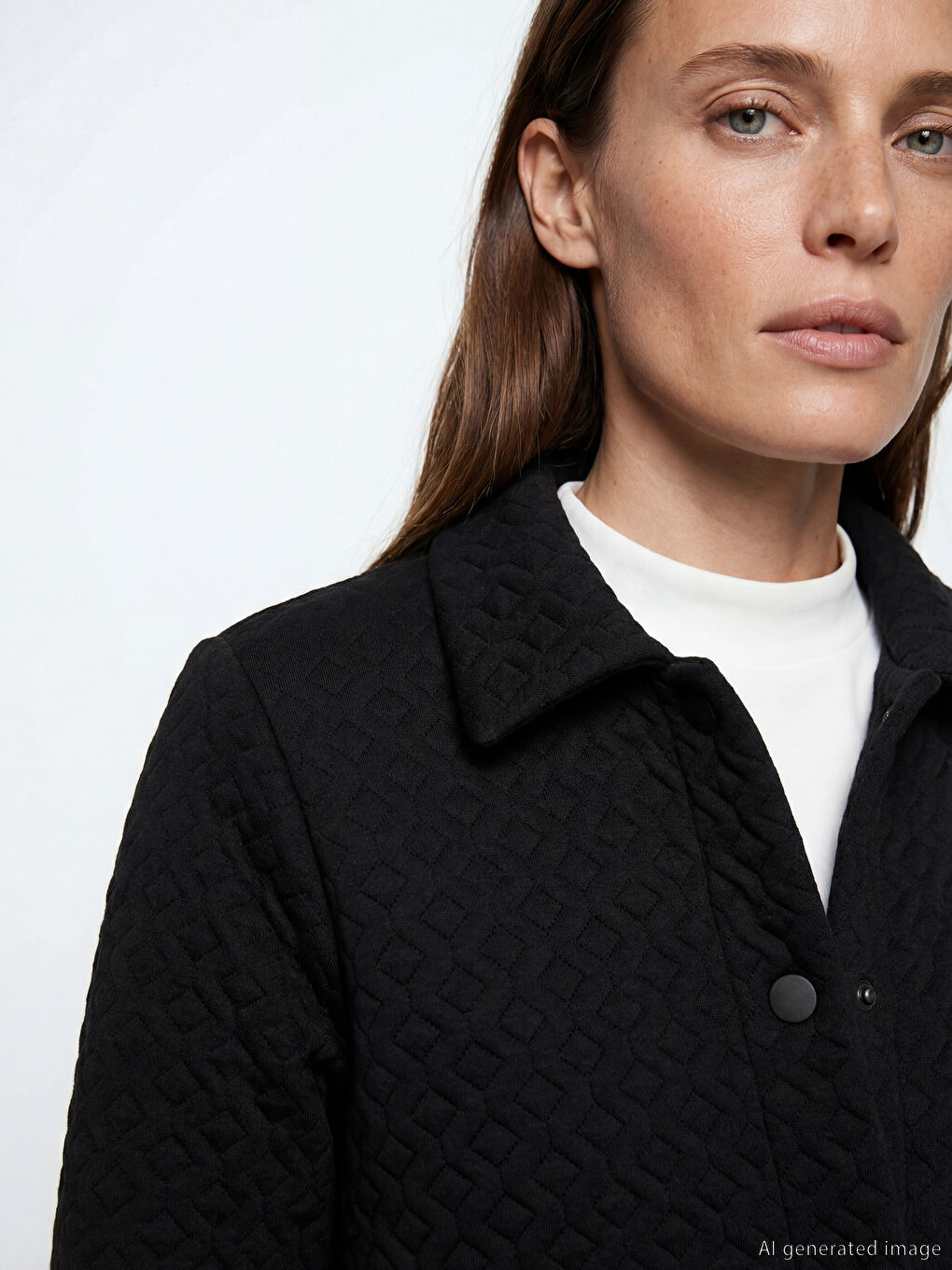 Collared Textured Women's Abaya-2