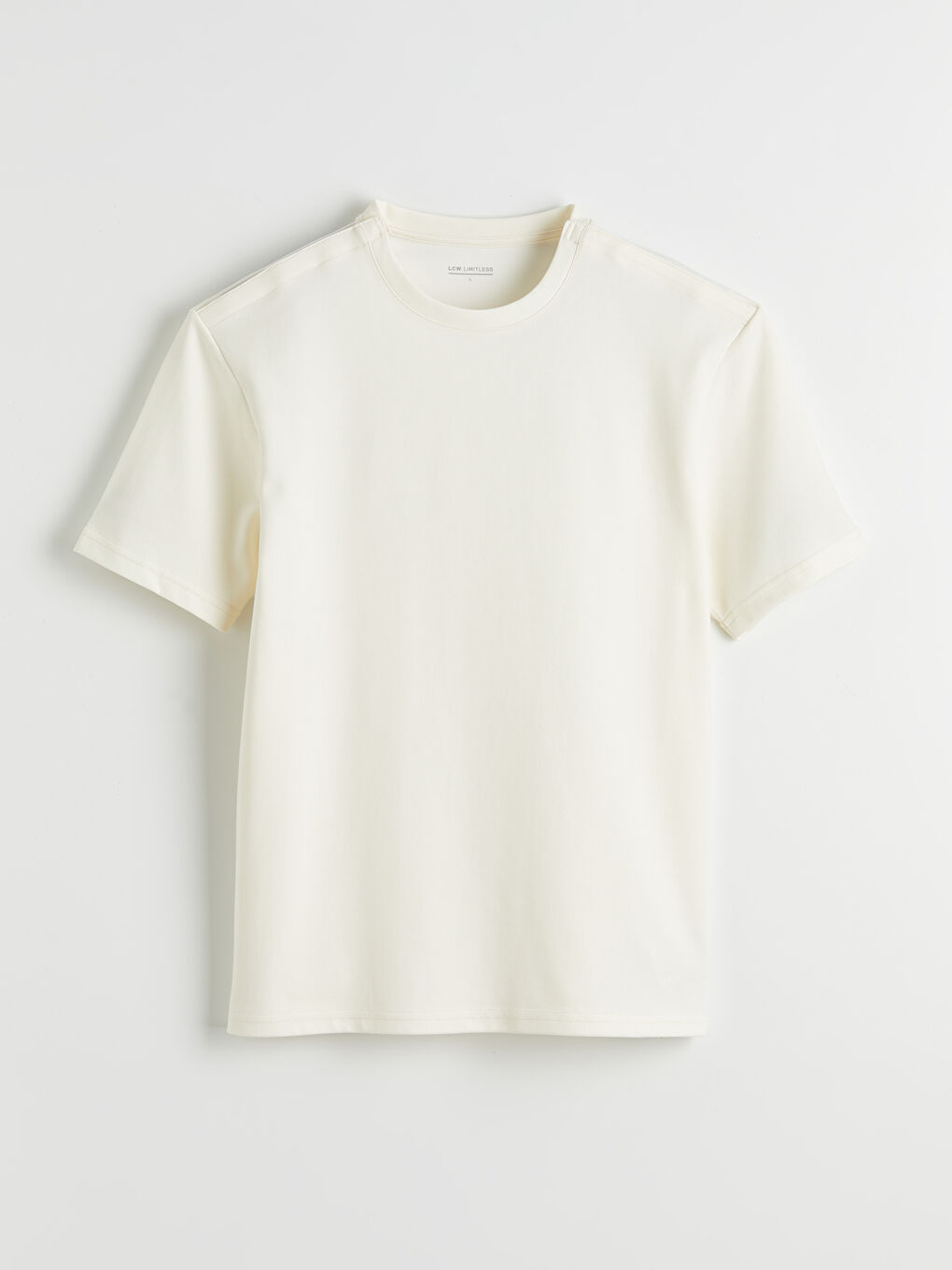 Ekru Bisiklet Yaka Erkek Tişört