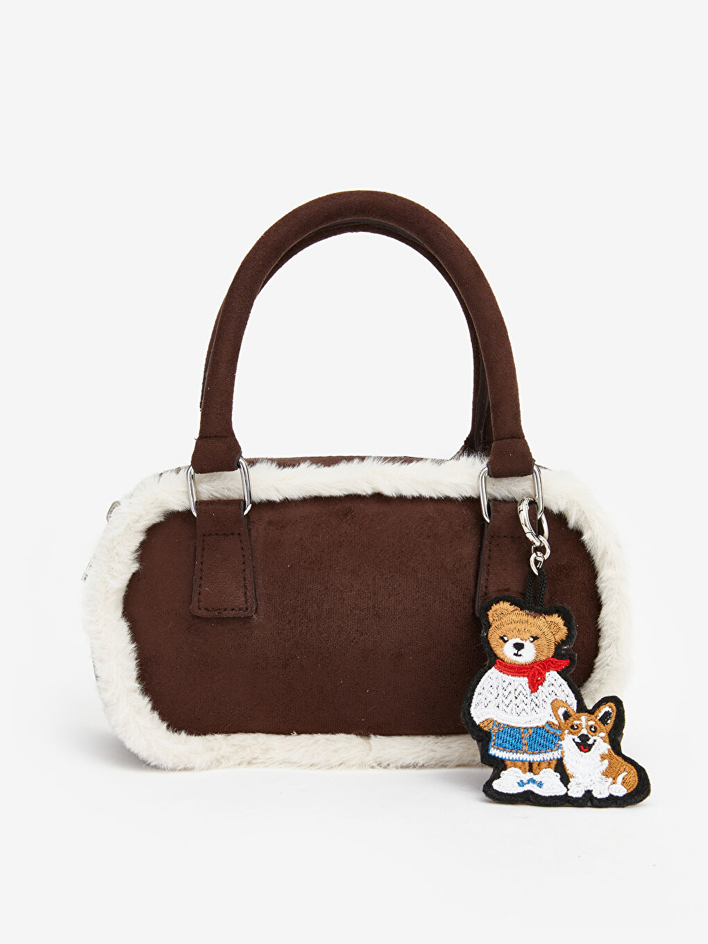 Kahverengi Kürklü Kadın Omuz Çantası