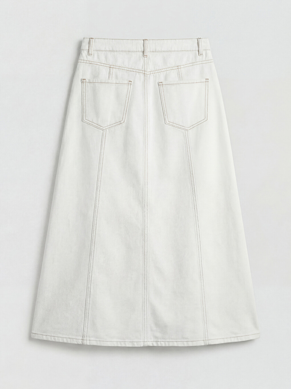 Fustă Din Denim În A Cu Talie Înaltă-5