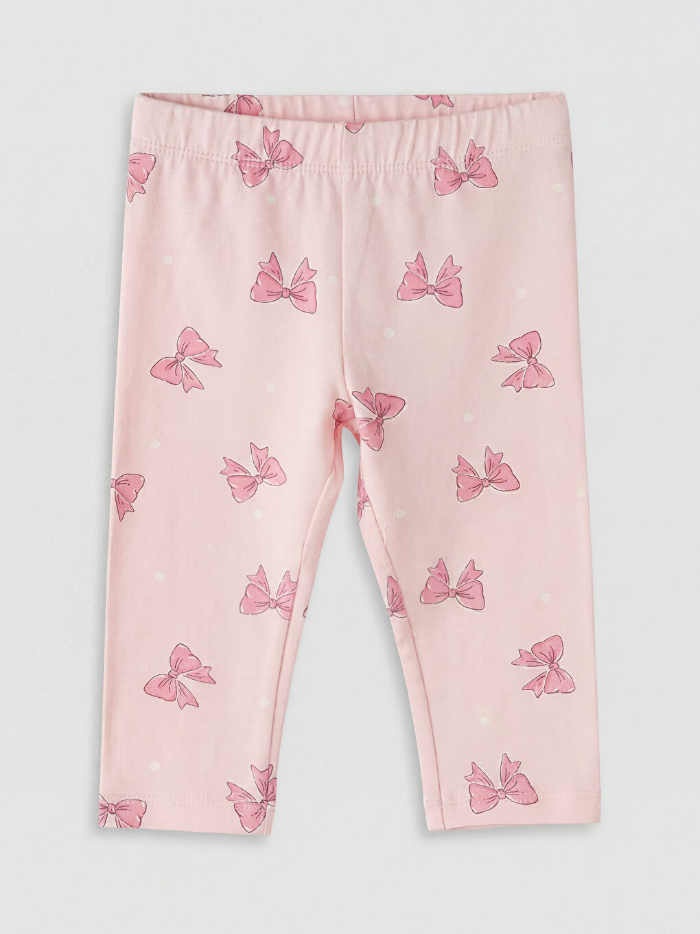 Pembe Beli Lastikli Kız Çocuk Baskılı Tayt