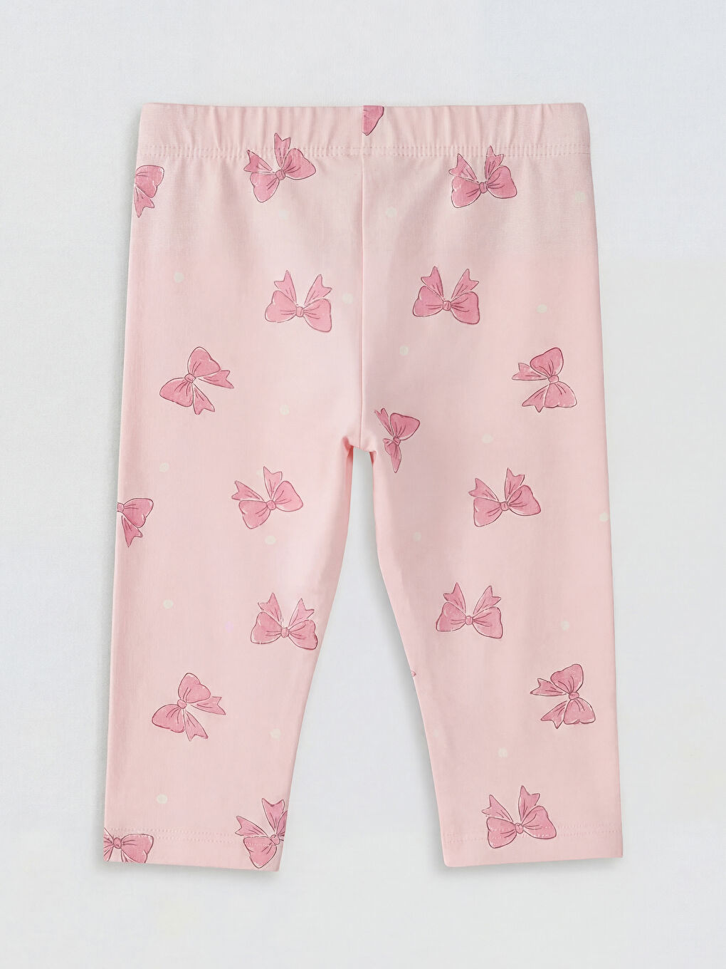 Pembe Beli Lastikli Kız Çocuk Baskılı Tayt-1