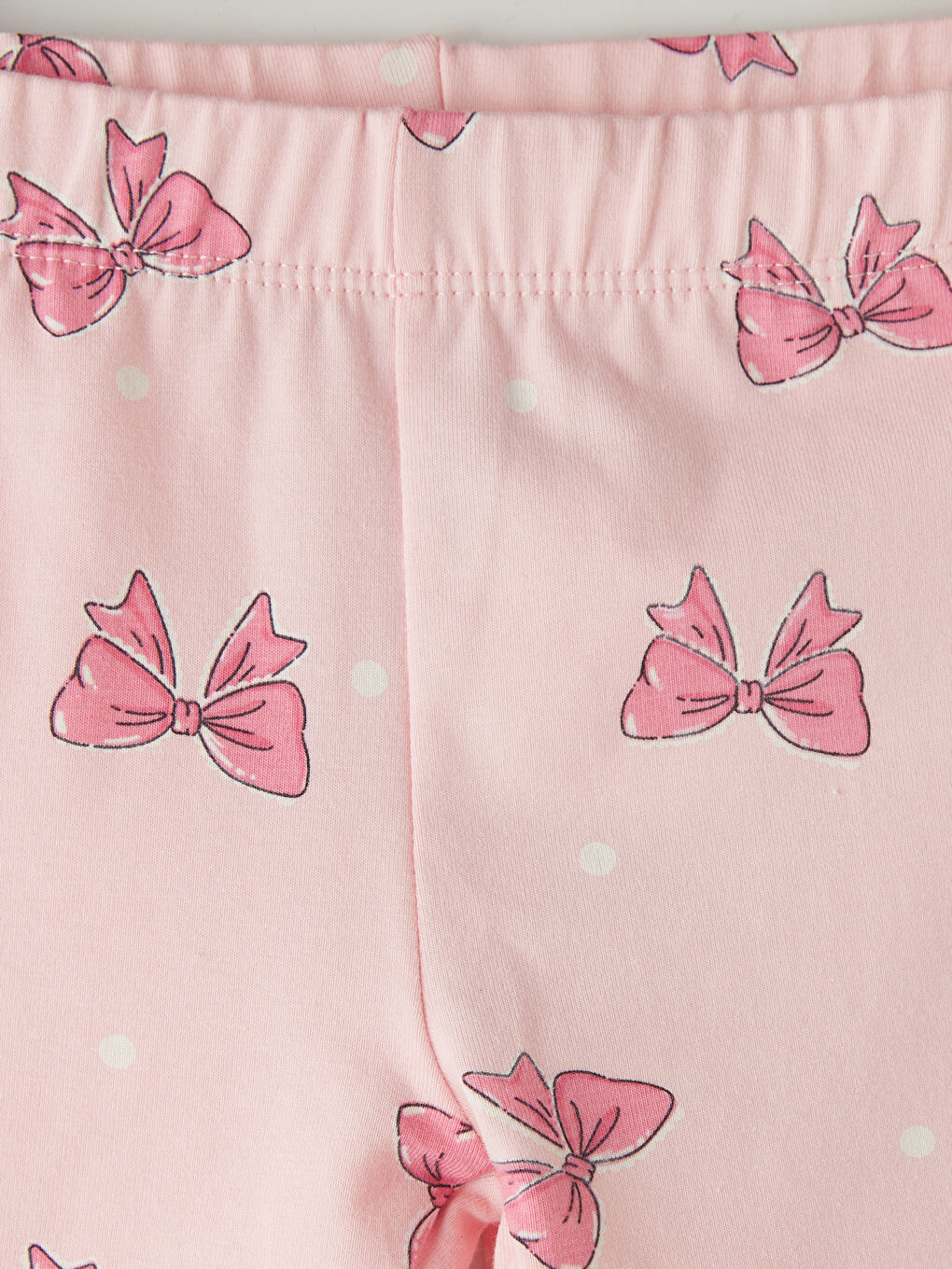 Pembe Beli Lastikli Kız Çocuk Baskılı Tayt-2