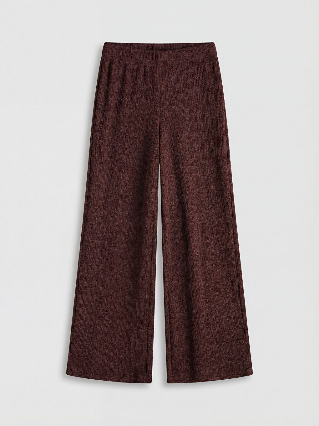 Kahverengi Beli Lastikli Dokulu Kadın Pantolon-4