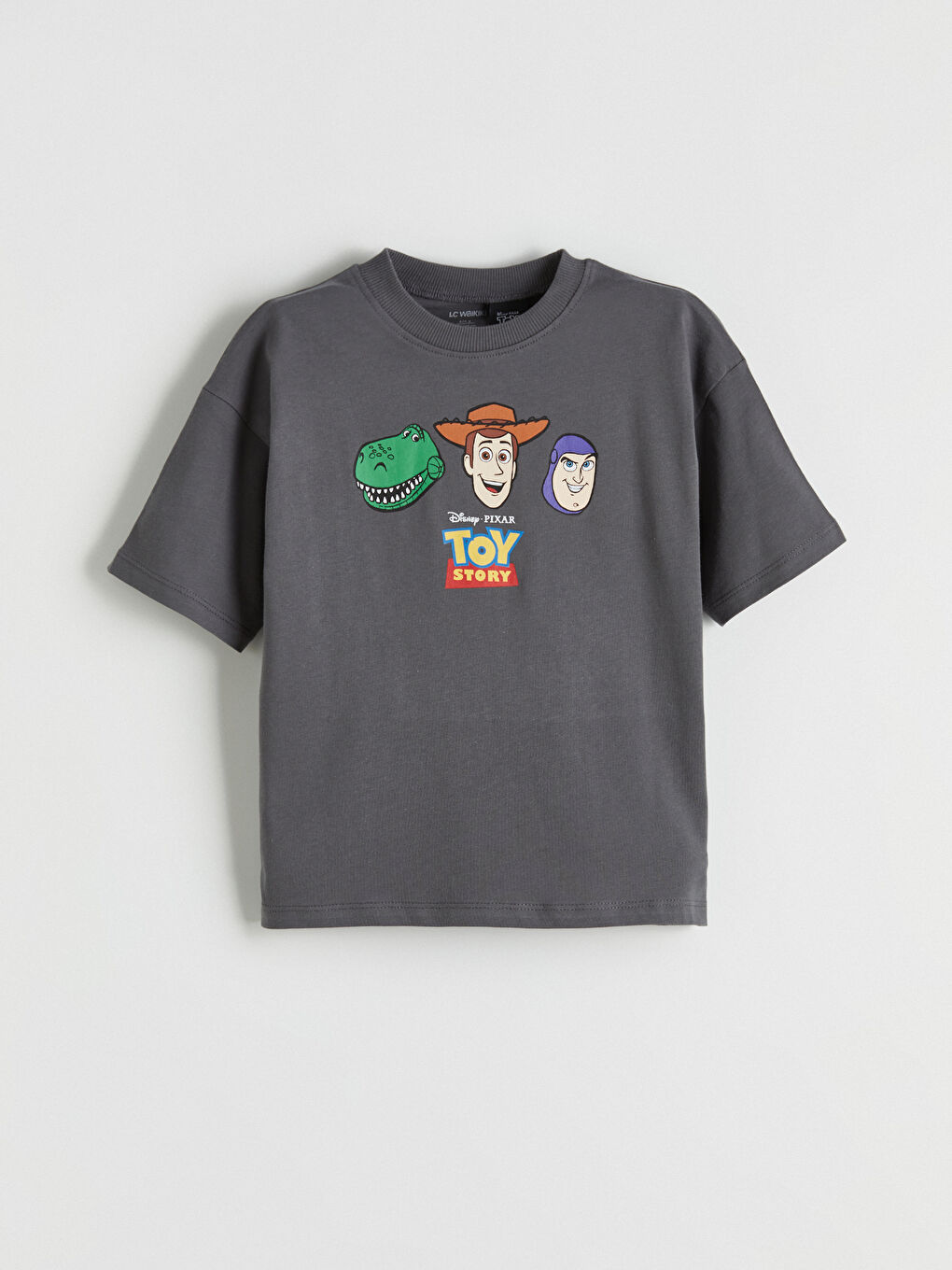 Gri Toy Story Baskılı Erkek Çocuk Tişört-1