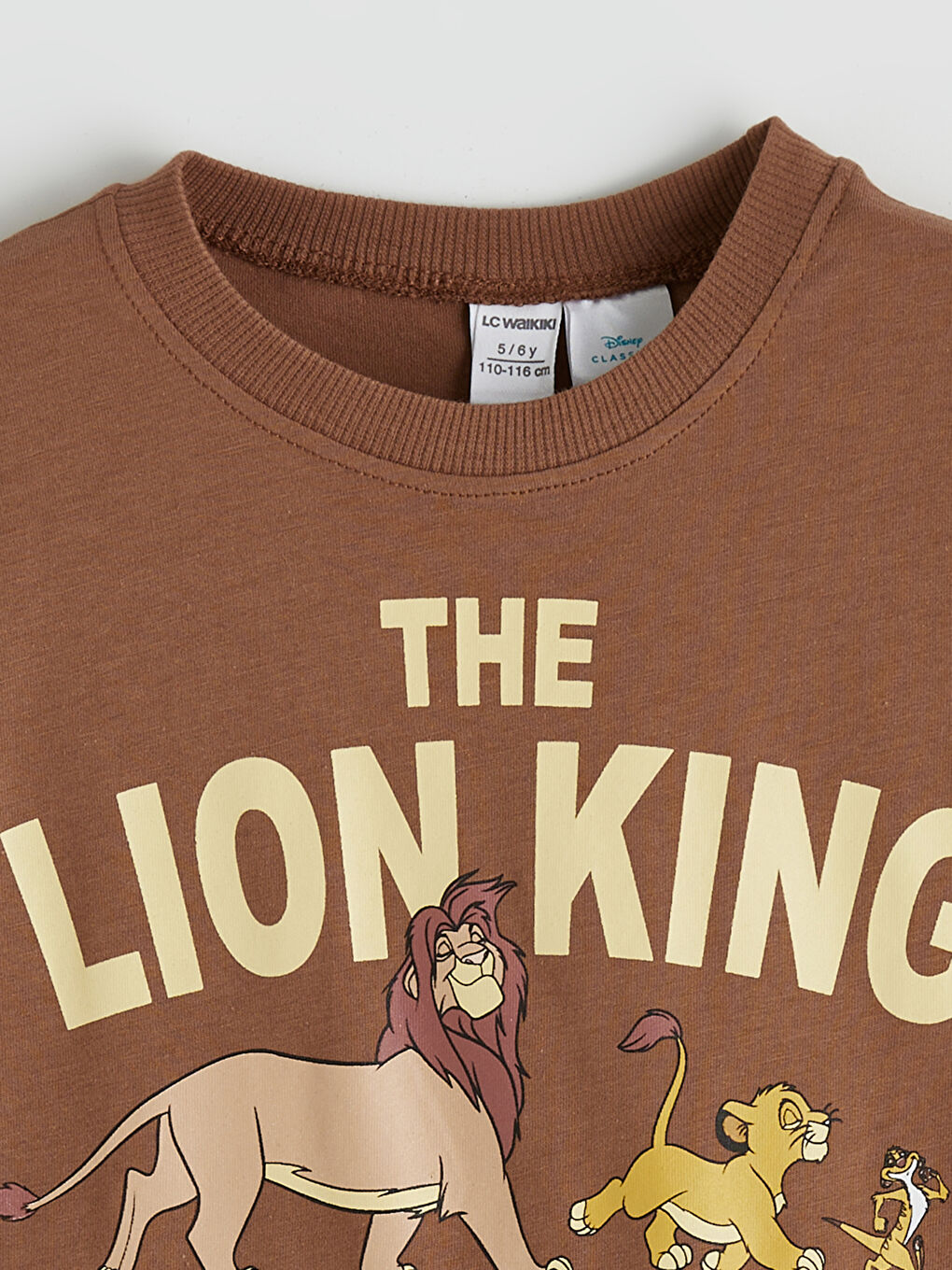 Kahverengi Aslan Kral Baskılı Erkek Çocuk Tişört-1