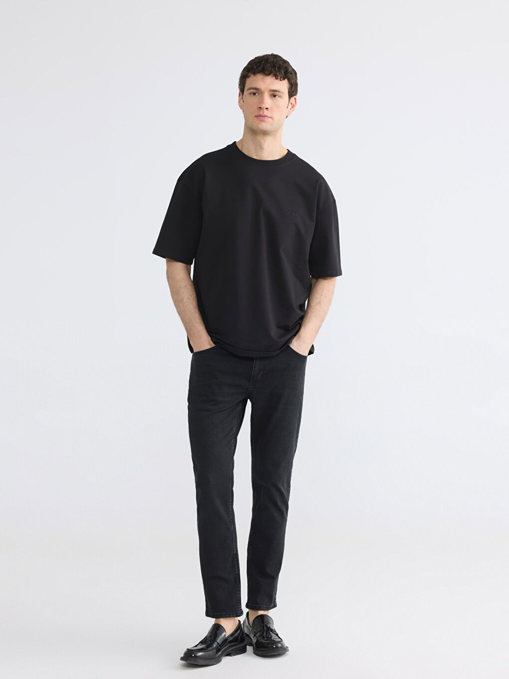 Siyah 750 Slim Fit Erkek Jean Pantolon