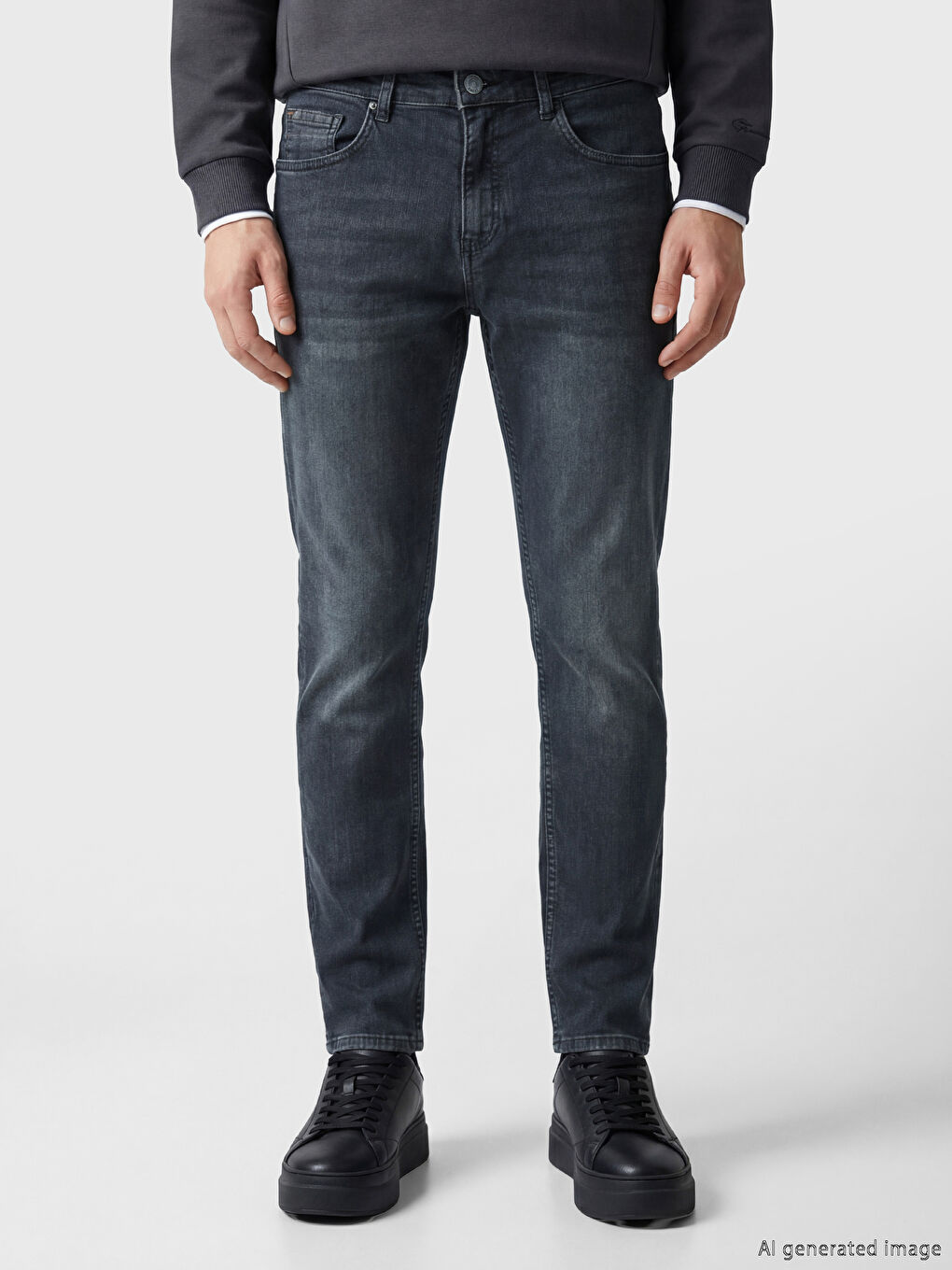 Siyah 750 Slim Fit Erkek Jean Pantolon-1