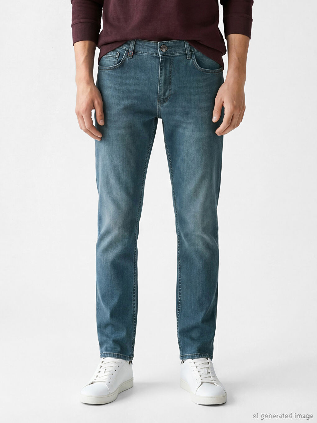 Yeşil 750 Slim Fit Erkek Jean Pantolon-1